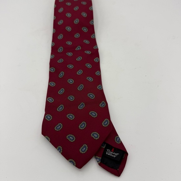 Robert Talbott For Fords Paisley Silk Tie Mens Red Blue Necktie 3x57 - Picture 3 of 5